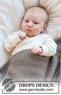 Dreamstone Blanket / DROPS Baby 51-7 - Kötött takaró babáknak, DROPS Belle fonalból A darabot oda-vissza haladva készítjük rizsmintával.