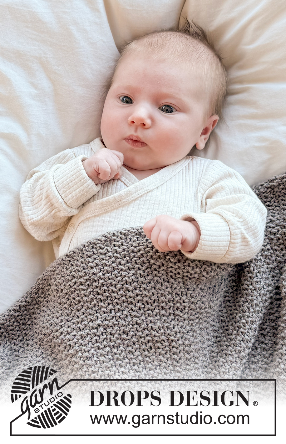 Dreamstone Blanket / DROPS Baby 51-7 - Kötött takaró babáknak, DROPS Belle fonalból A darabot oda-vissza haladva készítjük rizsmintával.