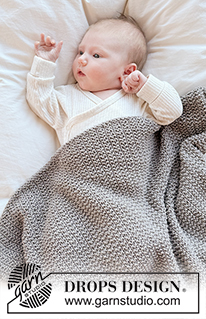 Dreamstone Blanket / DROPS Baby 51-7 - Kötött takaró babáknak, DROPS Belle fonalból A darabot oda-vissza haladva készítjük rizsmintával.