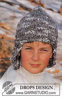 DROPS Children 12-27 - DROPS knitted Earflap Hat 
