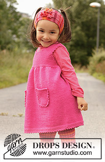 Lyrah / DROPS Children 22-10 - DROPS Tunika mit Taschen in ”Merino Extra Fine”. Grösse 3 bis 12 Jahre.