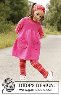 Lyrah / DROPS Children 22-10 - DROPS Tunika mit Taschen in ”Merino Extra Fine”. Grösse 3 bis 12 Jahre.