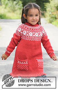 Selina / DROPS Children 22-20 - Knitted DROPS tunic worked top down in ”Karisma” with round yoke and Norwegian pattern. 
Size 3 - 12 years.
