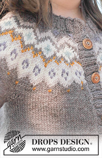 Silje jacket / DROPS Children 23-15 - Strikket jakke med volangkanter og rundfelling i DROPS Karisma til barn i størrelse 3 til 12 år