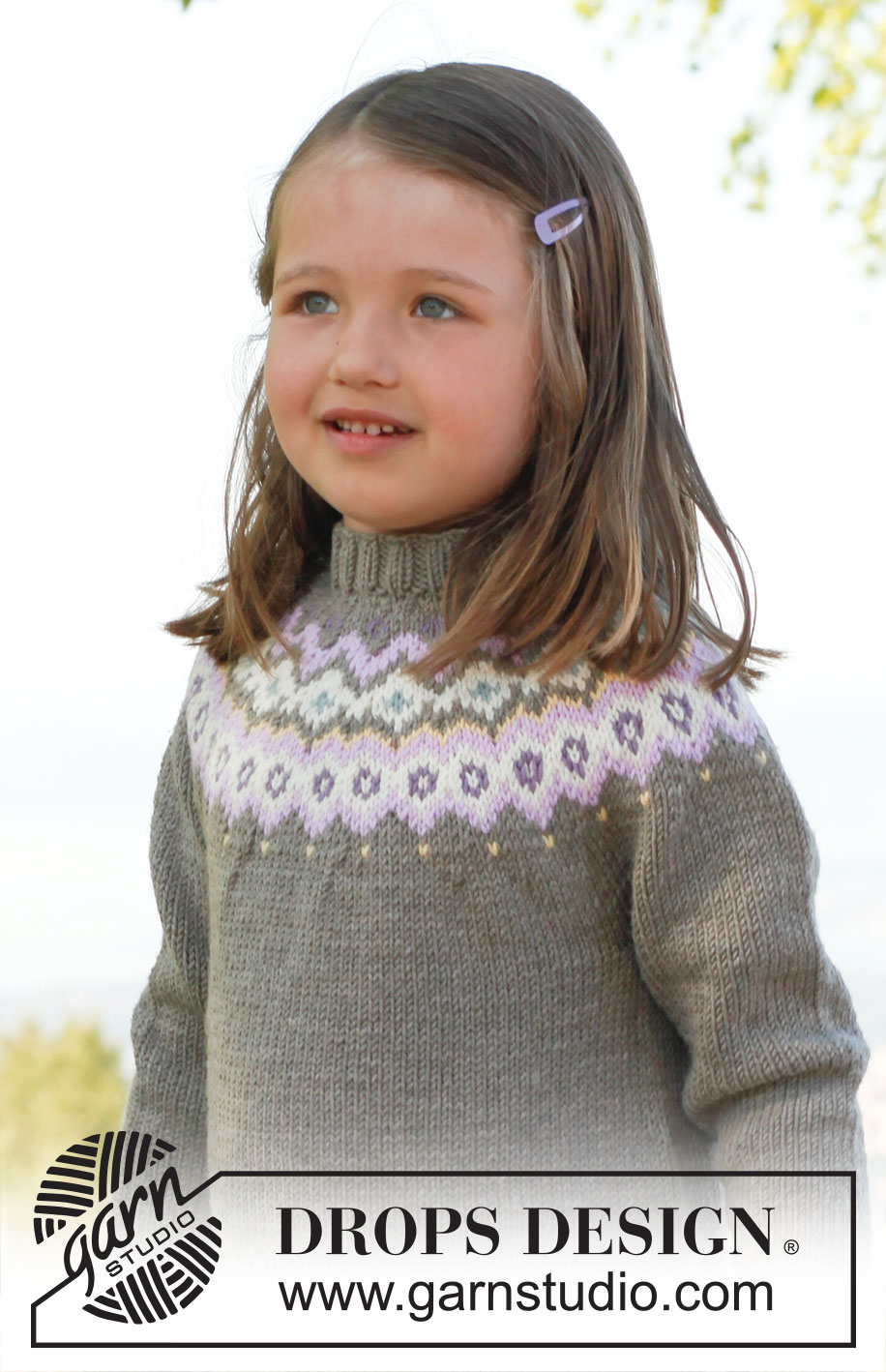 Silje jumper / DROPS Children 23-16 - Knitted jumper with round yoke and flounce in DROPS Merino Extra Fine. Size children 3 to 12 years.