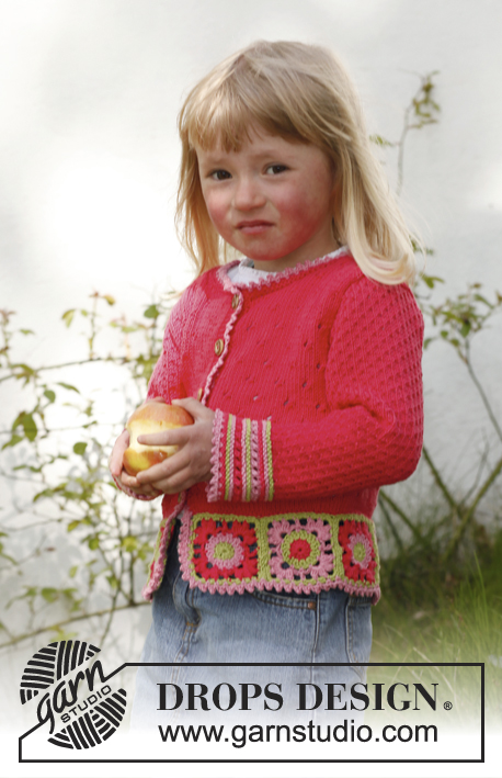 kirurg flod Oxide Sweet berry cardigan / DROPS Children 23-50 - Free knitting patterns by  DROPS Design