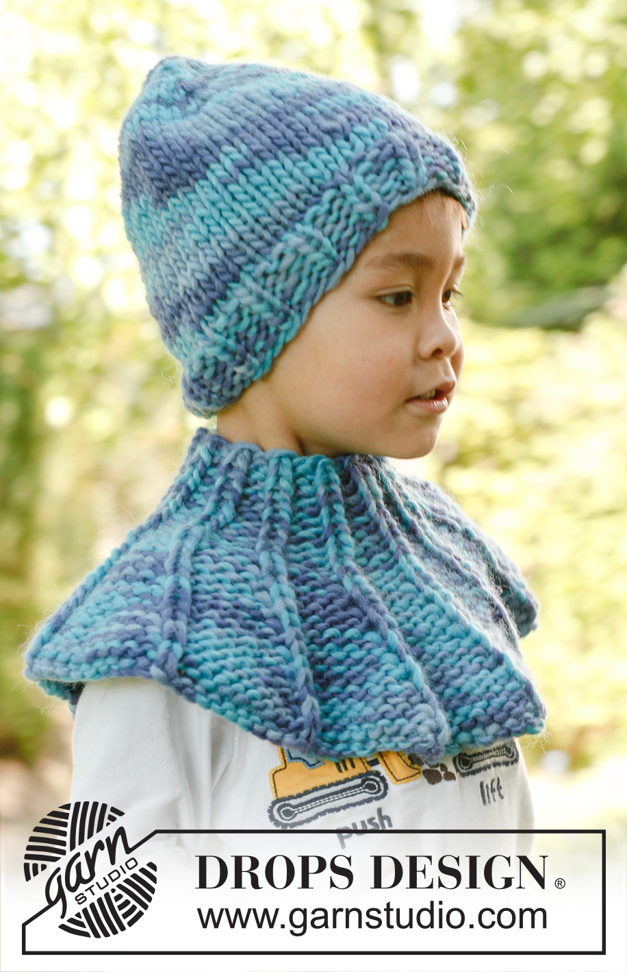 Amadeus / DROPS Children 23-52 - Tour de cou et bonnet tricotés en DROPS Snow, pour enfant. 