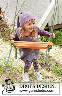 Tuva / DROPS Children 23-6 - Knitted children's hat with stripes and pompom in DROPS Karisma.