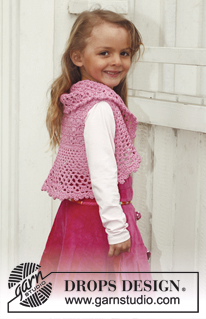 Pink Twist / DROPS Children 24-19 - Crochet bolero in DROPS Muskat. Size children 3 - 12 years.