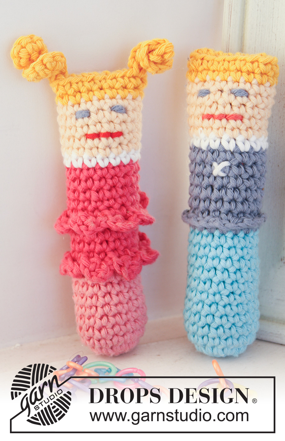 You and Me! / DROPS Children 24-20 - Muñecos a ganchillo, niña y niño, en DROPS Paris