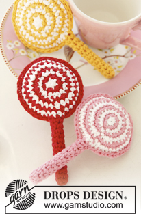 Lollipop Cheer / DROPS Children 24-31 - DROPS Paris lõngast heegeldatud mänguasi - pulgakomm 