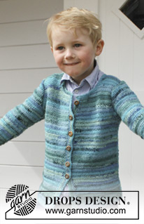 Little Lord / DROPS Children 24-46 - Crochet jacket in DROPS Fabel. Size children 3 - 12 years. 