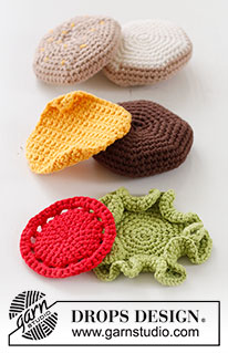 Cheese Royale / DROPS Children 24-47 - Crochet hamburger in DROPS Paris. 
