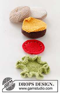 Cheese Royale / DROPS Children 24-47 - Crochet hamburger in DROPS Paris. 
