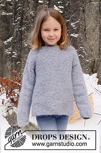 Modest Michael / DROPS Children 26-11 - Knitted sweater in garter st with round neck in DROPS Air. Size children 1 - 10 years.