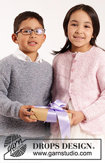 Precious Piper / DROPS Children 26-12 - Knitted cardigan in stockinette st and garter st with round yoke in DROPS Air or DROPS Paris. Size children 1 - 10 years.