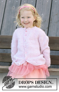 Precious Piper / DROPS Children 26-12 - Knitted cardigan in stockinette st and garter st with round yoke in DROPS Air or DROPS Paris. Size children 1 - 10 years.