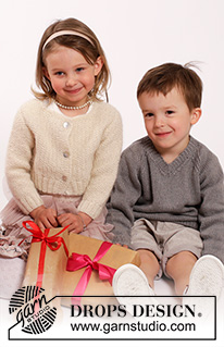 Dear Daisy / DROPS Children 26-2 - Knitted cardigan in seed st in DROPS Alpaca and DROPS Kid-Silk. Size children 2 - 10 years