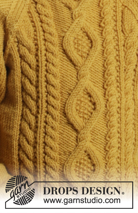 Lucky Jack / DROPS Children 26-3 - Knitted sweater with raglan and cables in DROPS Merino Extra Fine. Size children 2 - 10 years
