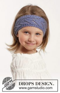 Wendy Darling / DROPS Children 26-6 - Knitted dress and hair band with lace pattern in DROPS Cotton Merino. Size children 2 - 10 years
