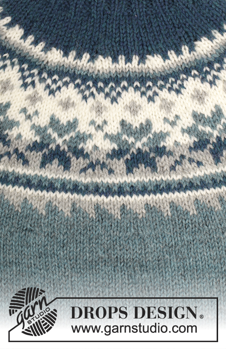 Wild Blueberries / DROPS Children 27-1 - Set of knitted overall worked top down with Nordic pattern and round yoke, plus hat with ear flaps and pompom in DROPS Karisma. Size children 1 - 6 years