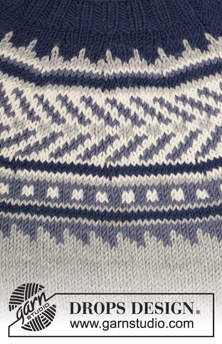 Little Adventure / DROPS Children 27-32 - Tröja med runt ok och nordiskt mönster, stickad uppifrån och ner i DROPS Merino Extra Fine till barn stl 3 - 12 år