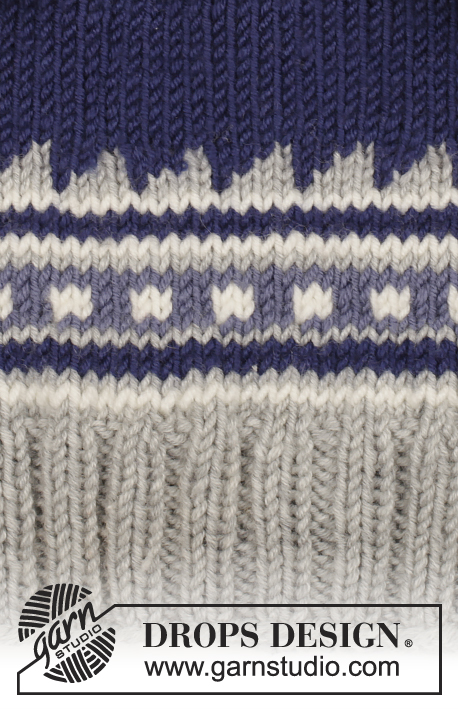 Little Adventure Set / DROPS Children 27-33 - Set of knitted hat with multi-coloured pattern and pompom, plus neck warmer with twist and English rib in DROPS Merino Extra Fine. Size children 3 - 12 years