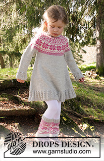 Forest Dance / DROPS Children 27-9 - Vestito lavorato ai ferri con motivo nordico in DROPS Karisma. Taglie 3-12 anni.