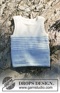 Little Mate / DROPS Children 28-3 - Débardeur / Pull sans manches tricoté avec rayures en DROPS BabyMerino ou DROPS Safran. Du 0 au 6 ans.