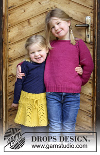 Sunny Hug / DROPS Children 30-20 - Children’s skirt with lace pattern and crochet edge, worked top down. Sizes 2 - 12 years. The piece is worked in DROPS Merino Extra Fine.