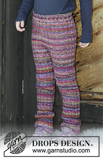 Winter Fable / DROPS Children 30-21 - Gestrickte Hose mit Rippenmuster für Kinder. Größe 2 - 12 Jahre. Die Arbeit wird gestrickt in 2 Fäden DROPS Fabel.