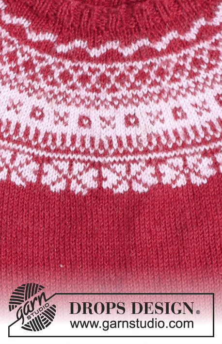 Lotta / DROPS Children 30-8 - Children’s tunic with round yoke and multi-coloured Norwegian pattern, worked top down. Sizes 2 - 12 years. The piece is worked in DROPS BabyMerino.