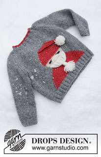 Sleepy Santa Sweater / DROPS Children 32-20 - Gestrickter Pullover mit Wintermotiv / Weihnachtspullover mit Weihnachtsmann für Kinder in DROPS Air oder Nepal gestrickt. Größe 2 – 12 Jahre. Thema: Weihnachten.
