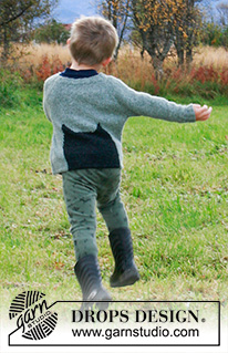 To the Rescue! / DROPS Children 34-16 - Knitted jumper for children with bat pattern in DROPS Sky. The piece is worked top down with raglan. Sizes 2-12 years.