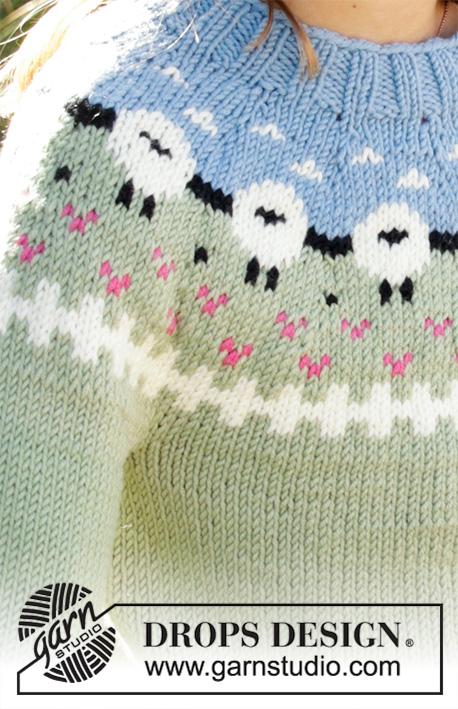 Lamb Dance Sweater / DROPS Children 34-3 - Kötött pulóver gyerekeknek, DROPS Merino Extra Fine vagy DROPS Lima fonalból
A darabot fentről lefelé haladva kötjük, színes báránymintával bordásmintával és harisnyakötéssel.
3-12 éveseknek