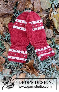 Christmas Mittens / DROPS Children 34-36