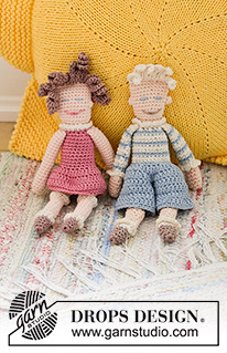 Sunny Nap Pillow / DROPS Children 35-3 - Slunce - povlak na kruhový polštář pletený z příze DROPS Paris.