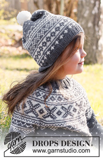 North Star / DROPS Children 37-1 - Strikket bluse til børn i DROPS Merino Extra Fine. Arbejdet strikkes oppefra og ned med rundt bærestykke og nordisk mønster. Størrelse 2 – 12 år.