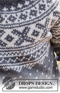 North Star / DROPS Children 37-1 - Strikket bluse til børn i DROPS Merino Extra Fine. Arbejdet strikkes oppefra og ned med rundt bærestykke og nordisk mønster. Størrelse 2 – 12 år.