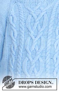 Winter Clouds / DROPS Children 37-12 - Strikket bluse til børn med raglan og snoninger i DROPS Karisma eller DROPS Lima. Størrelse 5-14 år.