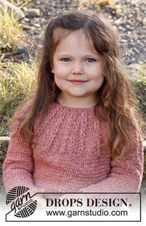 Afternoon Dream / DROPS Children 37-13 - Heklet genser til barn med rundfelling i DROPS Sky. Arbeidet hekles ovenfra og ned med strukturmønster. Størrelse 2 – 12 år.