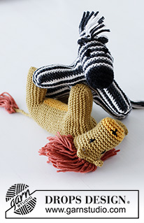 Oreo the Zebra / DROPS Children 37-19 - DROPS Merino Extra Fine lõngast kootud ripskoes mänguasi sebra