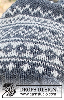 North Star Set / DROPS Children 37-3 - Strikket hue og vanter til børn i DROPS Merino Extra Fine. Hele sættet strikkes med nordisk mønster. Størrelse 2 – 12 år.