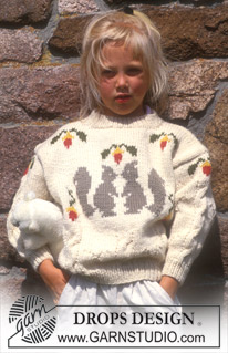 Friendly Squirrels / DROPS Children 4-11 - Sweater in Alaska with squirrels.