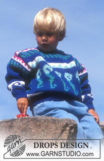 DROPS Children 4-5 - Sweater in Karisma with seahorses.