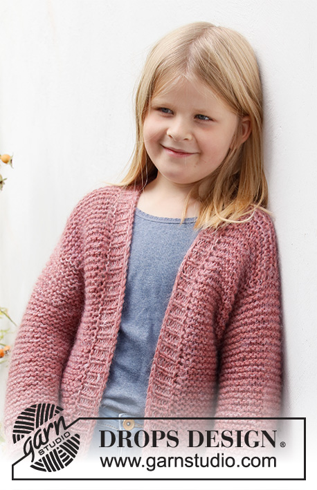 Lovely Camellia Jacket / DROPS Children 40-12 - Free knitting patterns ...