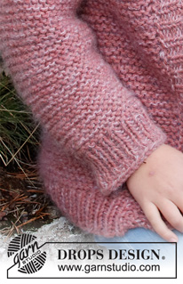 Lovely Camellia Jacket / DROPS Children 40-12 - Knitted jacket for children in DROPS Nepal and DROPS Kid-Silk. The piece is worked in garter stitch with ribbed edges. Sizes 3 to 14 years.
