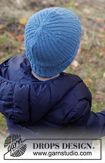 Blue Ridge / DROPS Children 40-31 - Lapsen neulottu myssy DROPS Alpaca-langasta. Työssä on joustinneuletta. Koot 2-14 vuotta.
