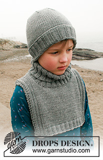 Little Trekker / DROPS Children 40-32 - Gorro y cuello de punto para niños en DROPS Big Merino. La pieza está tejida en punto jersey con orillas en resorte. Tallas 2 a 12 años.