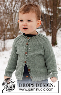 First Leaf Jacket / DROPS Children 41-10 - Strikket jakke til barn i DROPS BabyMerino. Arbeidet strikkes med vrangbord og raglan, ovenfra og ned. Størrelse 2 til 12 år.